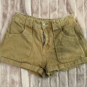Tan faux corduroy shorts vintage size M
